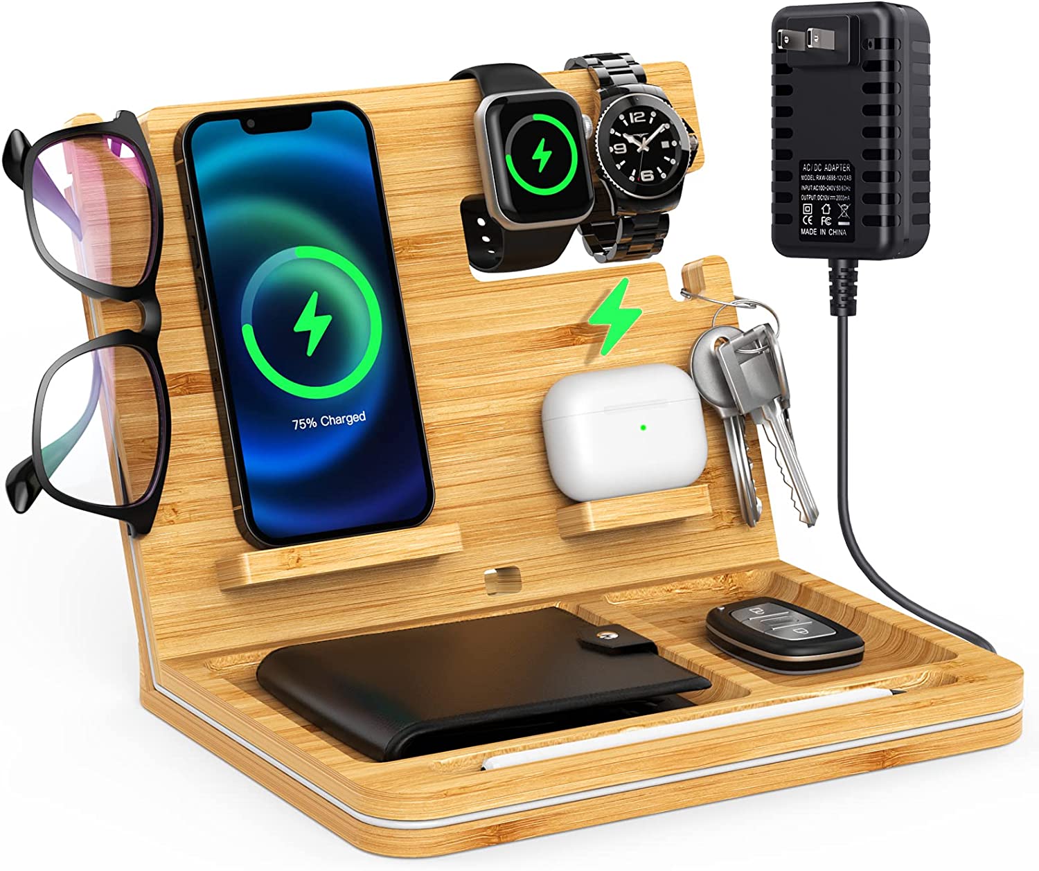Bamboo OTESS 6 in 1 Wireless Charging Station