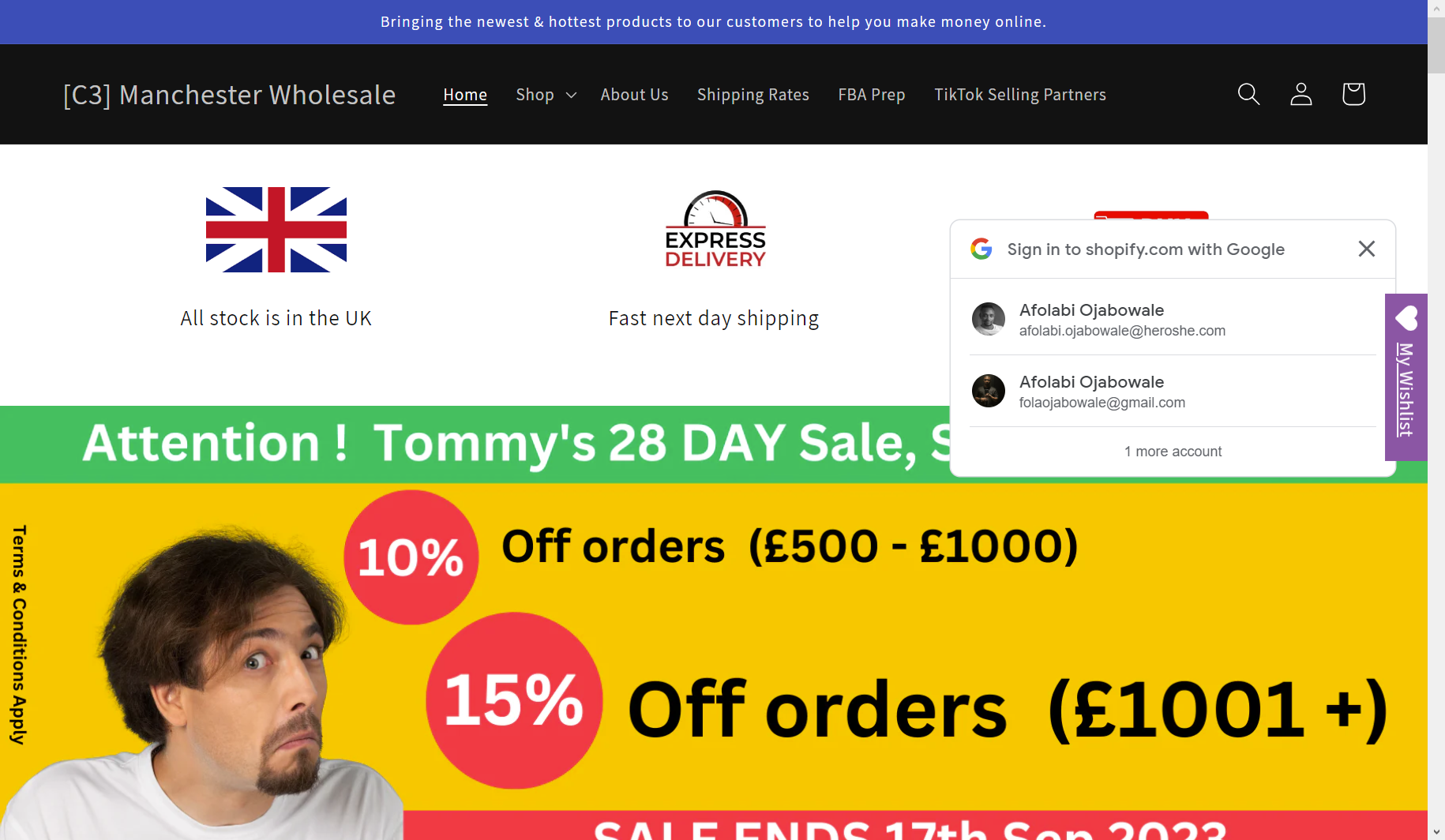 Manchester Wholesale (one of the best UK wholesale suppliers)