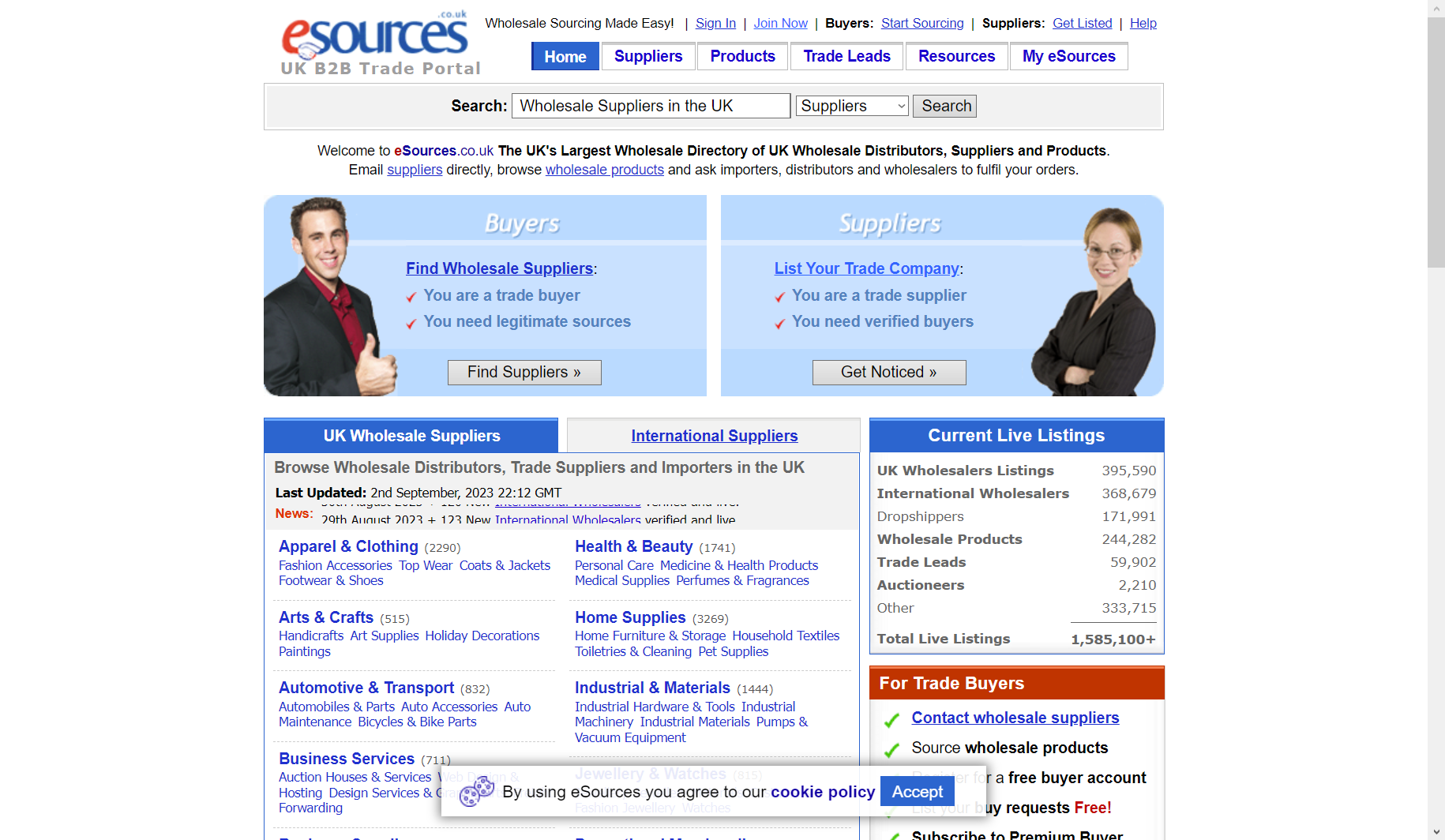 eSources (a top Uk wholesale supplier directory)