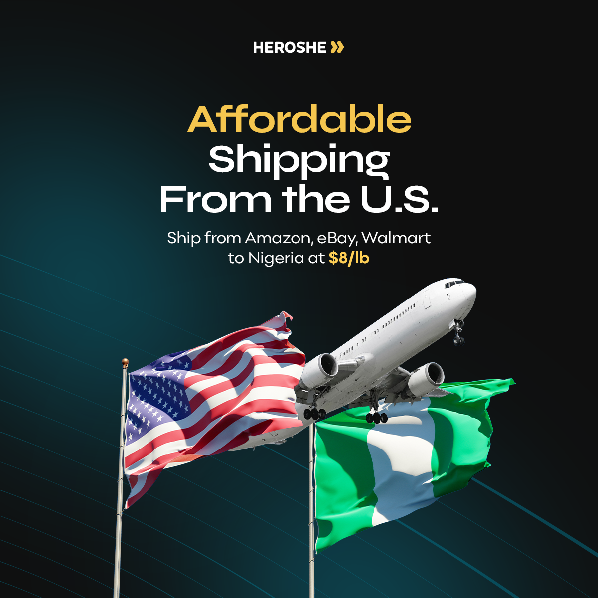 Affordable shipping from the U.S. Ship from Amazon,eBay, Walamrt to Nigeria at $8/lb