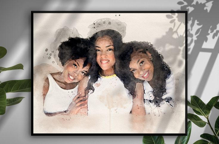 A family portriat showing three beautiful black women